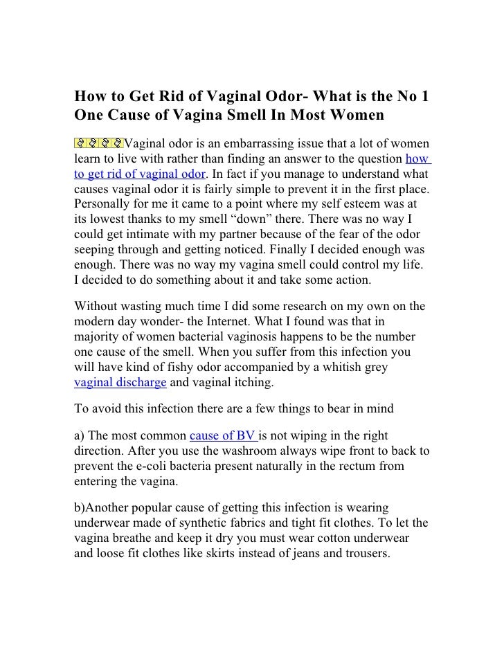 vaginal odor caused by Ass to mouth humper